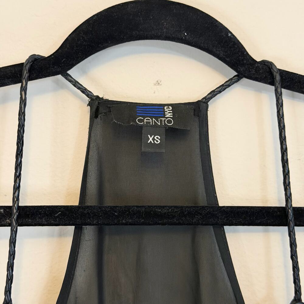 Canto NYC Camisole Top XS Black Vegan Leather Biker Edgy Grunge Punk Baddie USA - Picture 2 of 7